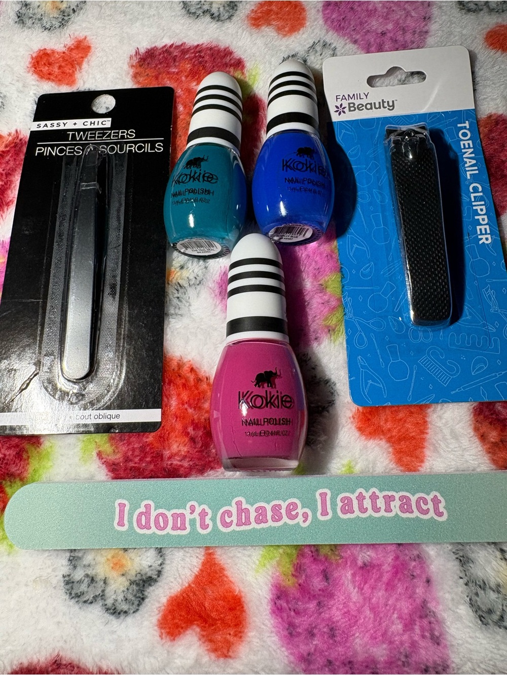 Kokie Bright Nail Polish Set - Pink, Teal, Blue | Kokie